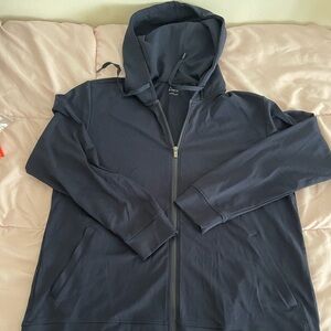 Navy Blue Zip-Up Hoodie cozy earth bamboo